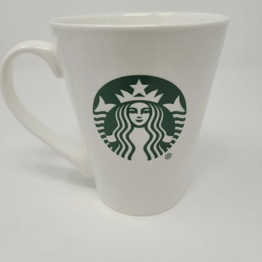 Starbucks 2016 White Coffee Mug with Iconic Green Mermaid Siren Logo